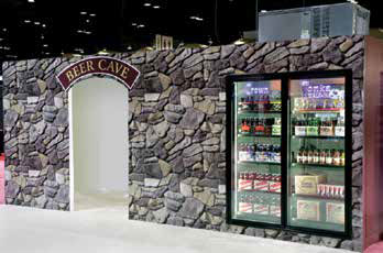 Display of the "beer cave" walk in box