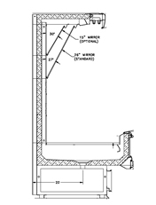 Single-Deck Produce Case CAD drawing